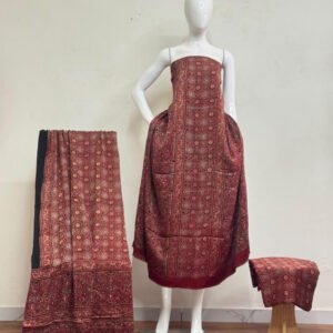 Havi Pure Modal Silk Ajrakh Natural Dye 3-Piece Suit