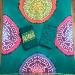 Modal Silk Bandhani Multi Color Zari Pallu Suit 08