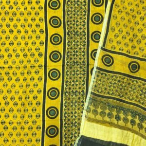 Premium Ajrakh Hand Block Print Natural Dye Pure Linen by Linen 2-Piece Suit Set