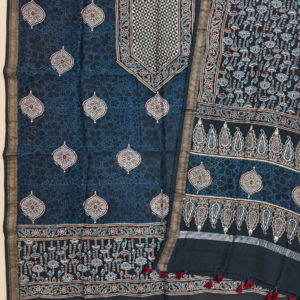 Premium Ajrakh Maheswari Silk 2-Piece Suit Set