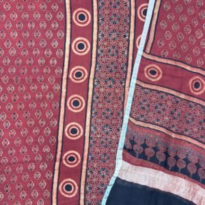 Premium Ajrakh Hand Block Print Natural Dye Pure Linen by Linen 2-Piece Suit Set