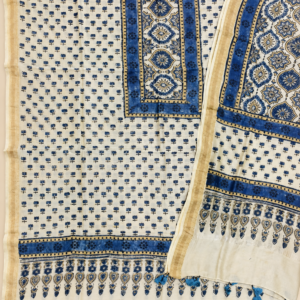 Premium Ajrakh Maheswari Silk 2-Piece Suit Set