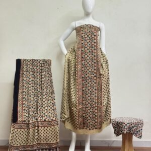 Havi Pure Modal Silk Ajrakh Natural Dye 3-Piece Suit 27