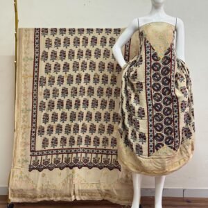 Meena Kari Dola Silk Ajrakh Hand Block Print 2-Piece Suit 04