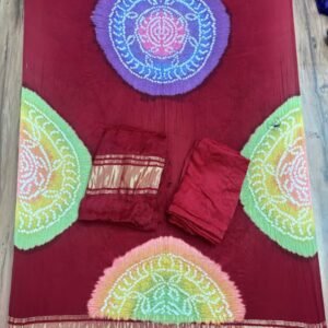 Modal Silk Bandhani Multi Color Zari Pallu Suit 06