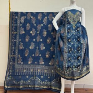 Meena Kari Dola Silk Ajrakh Hand Block Print 2-Piece Suit 06