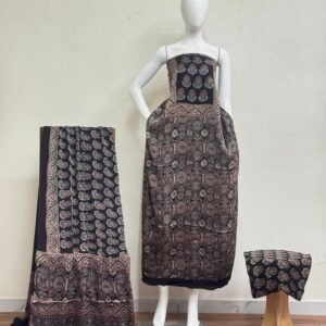 Havi Pure Modal Silk Ajrakh Hand Block Print Natural Dye Suit 102