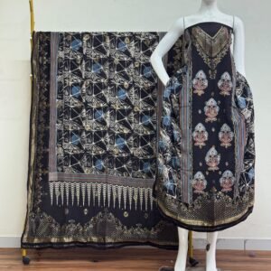 Meena Kari Dola Silk Ajrakh Hand Block Print 2-Piece Suit 03