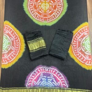 Modal Silk Bandhani Multi Color Zari Pallu Suit 04