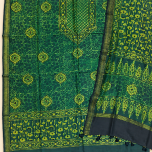 Premium Ajrakh Maheswari Silk 2-Piece Suit Set