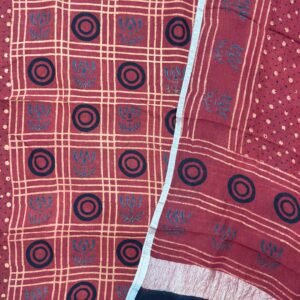 Premium Ajrakh Hand Block Print Natural Dye Pure Linen by Linen 2-Piece Suit Set