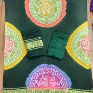 Modal Silk Bandhani Multi Color Zari Pallu Suit 01