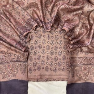 Handloom Pure Tussar Silk Ajrakh Natural Dye 2-Piece Suit Set – Exclusive Collection