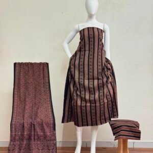 Pure Cotton Ajrakh Screen Print Natural Dye 3-Piece Suit 21